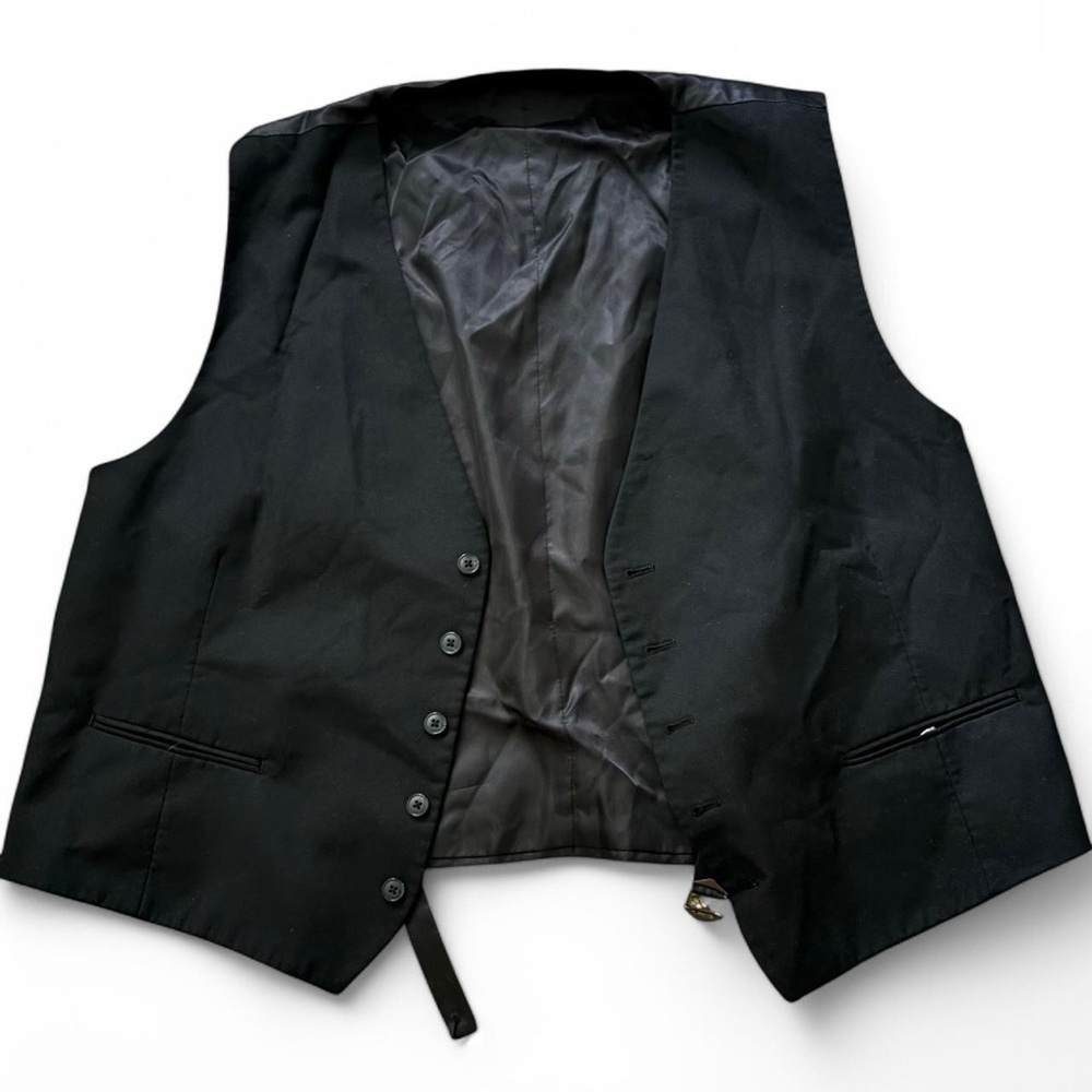 Classic Black Slim-Fit Vest with Adjustable Strap